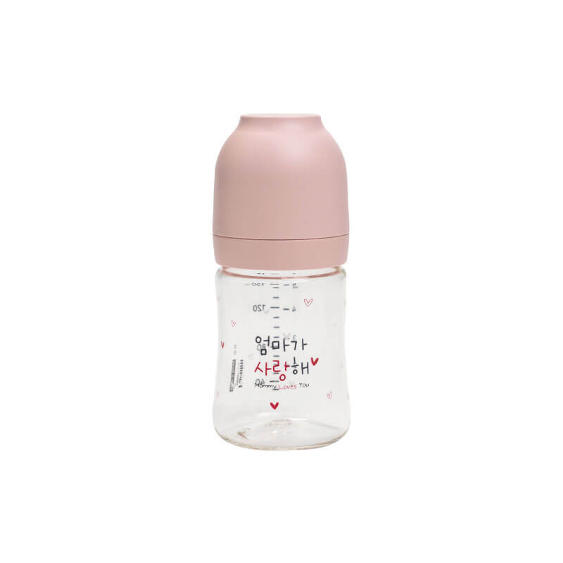 ขวดนม PA - HAENIM รุ่น NOTHING™ ขนาด 5 ออนซ์ ลาย MOM สีชมพู (ไม่รวมจุกนม)